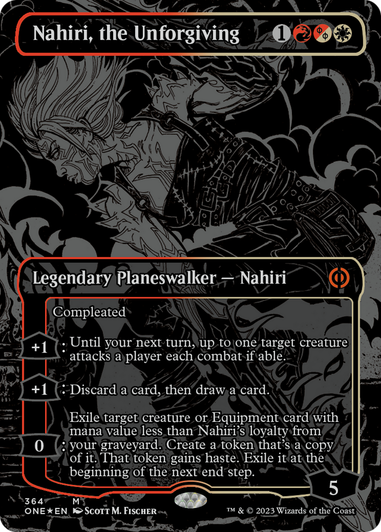 Nahiri, the Unforgiving (Oil Slick Raised Foil) [Phyrexia: All Will Be One] | Clutch Gaming