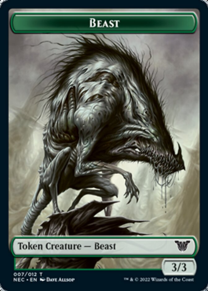 Beast // Treasure Double-Sided Token [Kamigawa: Neon Dynasty Commander Tokens] | Clutch Gaming