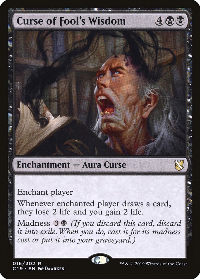 Curse of Fool's Wisdom [Commander 2019] | Clutch Gaming