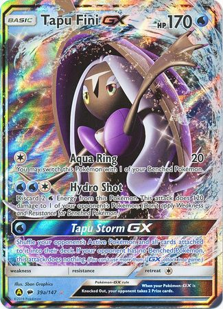 Tapu Fini GX (39/147) (Alternate card) (Jumbo Card) [Sun & Moon: Burning Shadows] | Clutch Gaming