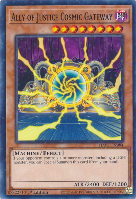 Ally of Justice Cosmic Gateway (Duel Terminal) [HAC1-EN084] Parallel Rare | Clutch Gaming