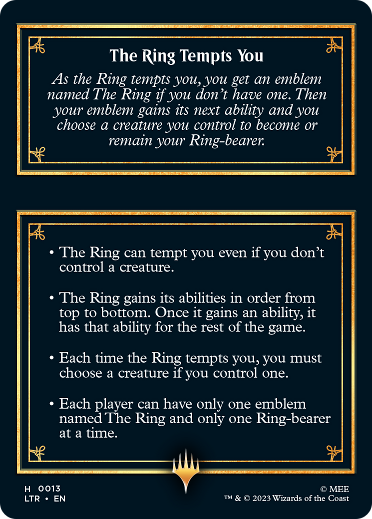 The Ring [The Lord of the Rings: Tales of Middle-Earth Tokens] | Clutch Gaming