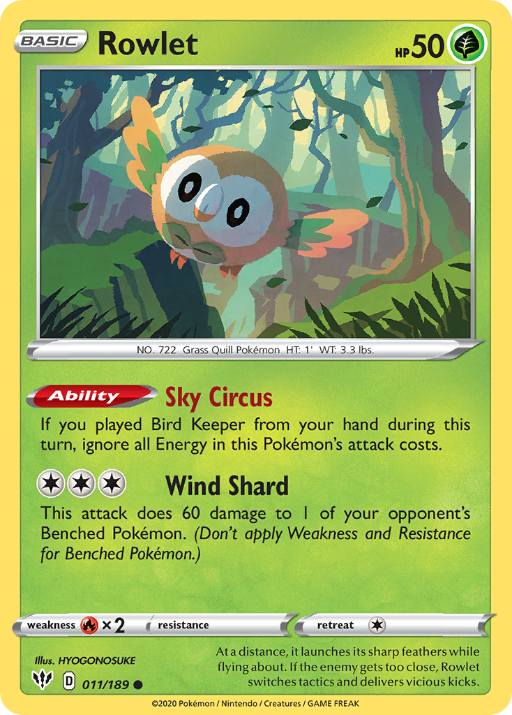 Rowlet (011/189) [Sword & Shield: Darkness Ablaze] | Clutch Gaming