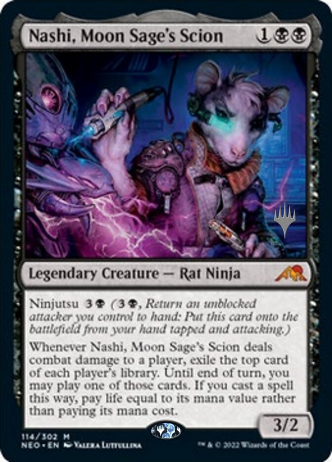 Nashi, Moon Sage's Scion (Promo Pack) [Kamigawa: Neon Dynasty Promos] | Clutch Gaming