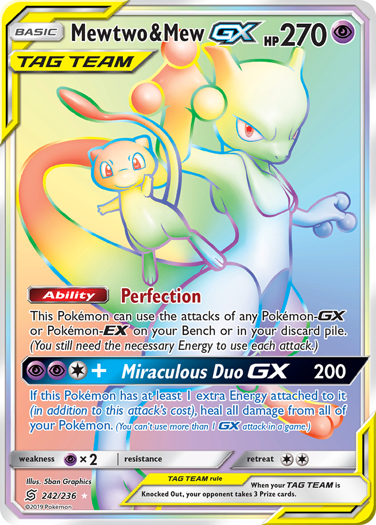 Mewtwo & Mew GX (242/236) [Sun & Moon: Unified Minds] | Clutch Gaming