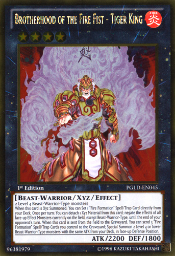 Brotherhood of the Fire Fist - Tiger King [PGLD-EN045] Gold Rare | Clutch Gaming