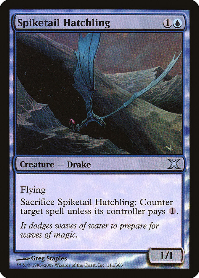 Spiketail Hatchling (Premium Foil) [Tenth Edition] | Clutch Gaming