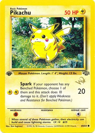 Pikachu (60/64) (W Stamped Promo) [Jungle 1st Edition] | Clutch Gaming