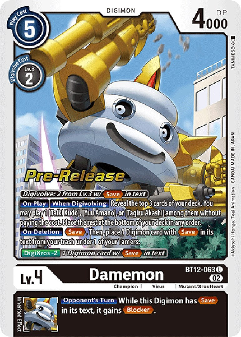 Damemon [BT12-063] [Across Time Pre-Release Cards] | Clutch Gaming