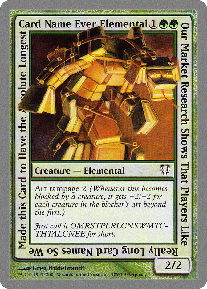 Our Market Research Shows That Players Like Really Long Card Names So We Made this Card to Have the Absolute Longest Card Name Ever Elemental [Unhinged] | Clutch Gaming