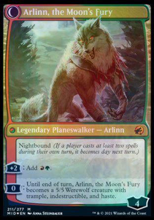 Arlinn, the Pack's Hope // Arlinn, the Moon's Fury [Innistrad: Midnight Hunt Prerelease Promos] | Clutch Gaming