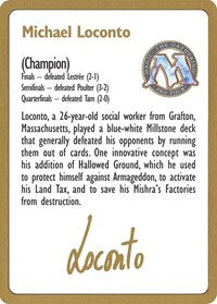 1996 Michael Loconto Biography Card [World Championship Decks] | Clutch Gaming