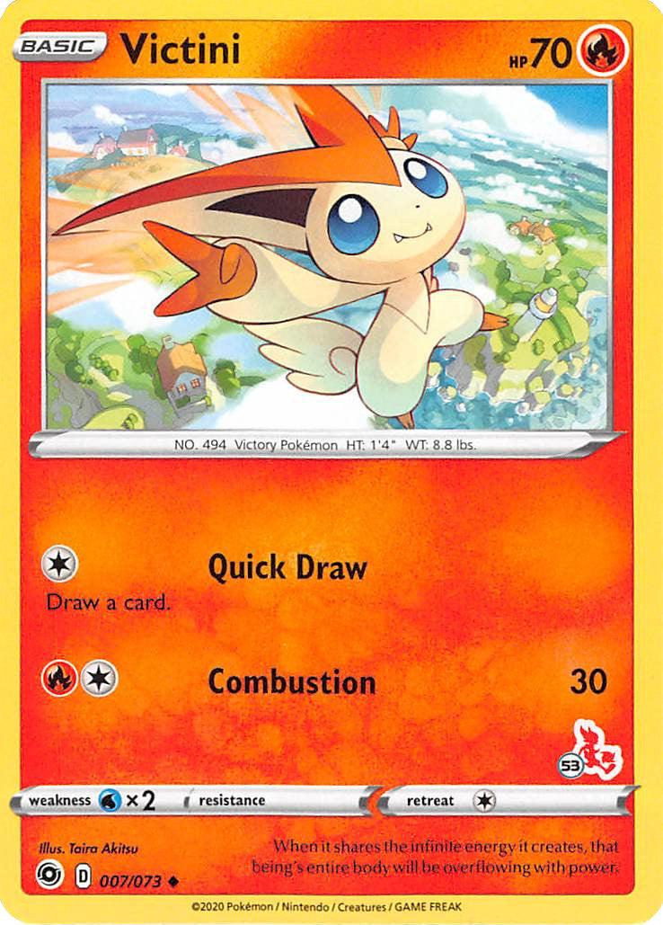 Victini (007/073) (Cinderace Stamp #53) [Battle Academy 2022] | Clutch Gaming