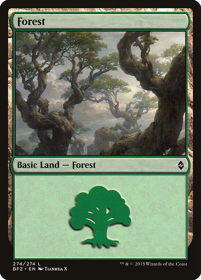 Forest (274a) [Battle for Zendikar] | Clutch Gaming