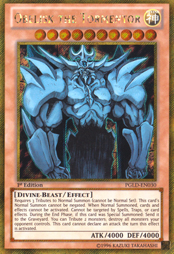 Obelisk the Tormentor [PGLD-EN030] Gold Secret Rare | Clutch Gaming