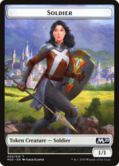 Soldier // Dinosaur Double-Sided Token [Game Night 2019 Tokens] | Clutch Gaming