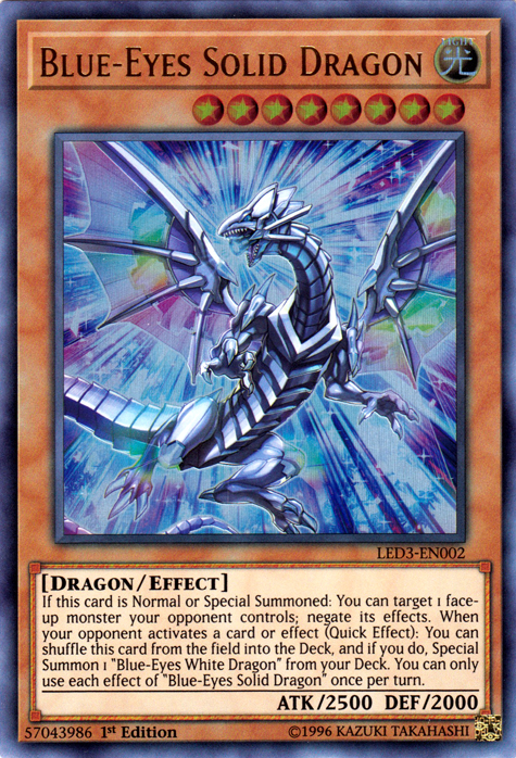 Blue-Eyes Solid Dragon [LED3-EN002] Ultra Rare | Clutch Gaming