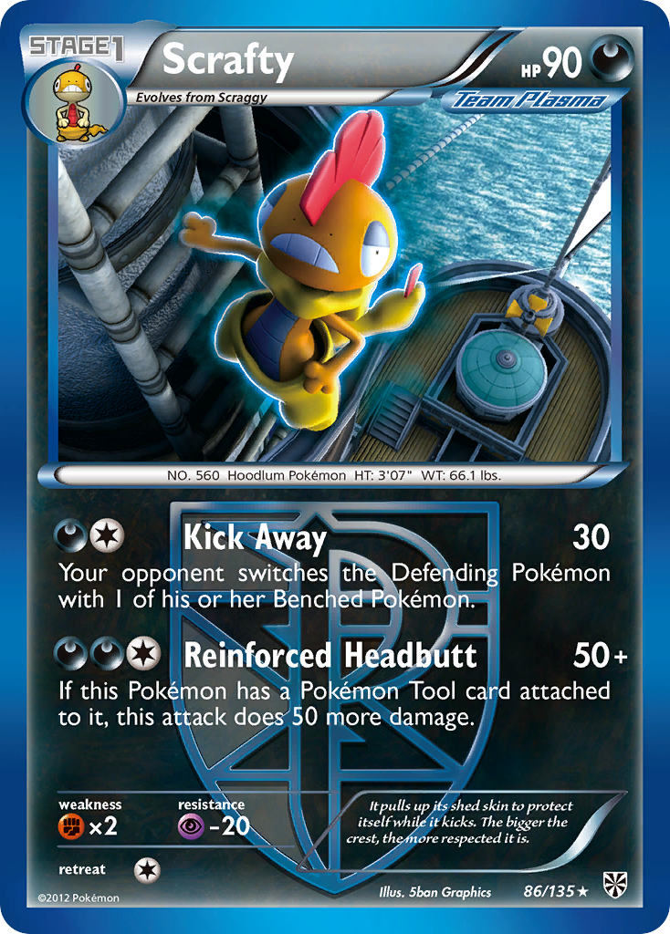 Scrafty (86/135) [Black & White: Plasma Storm] | Clutch Gaming