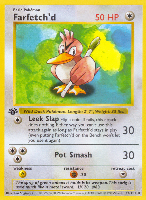 Farfetch'd (27/102) (Shadowless) [Base Set 1st Edition] | Clutch Gaming