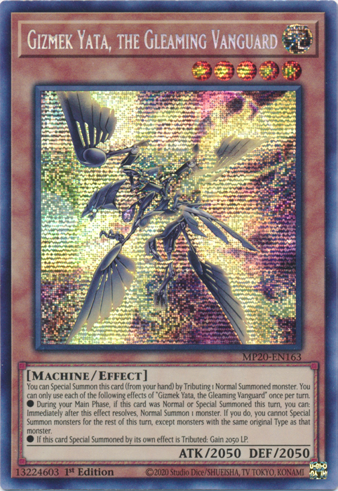 Gizmek Yata, the Gleaming Vanguard [MP20-EN163] Prismatic Secret Rare | Clutch Gaming