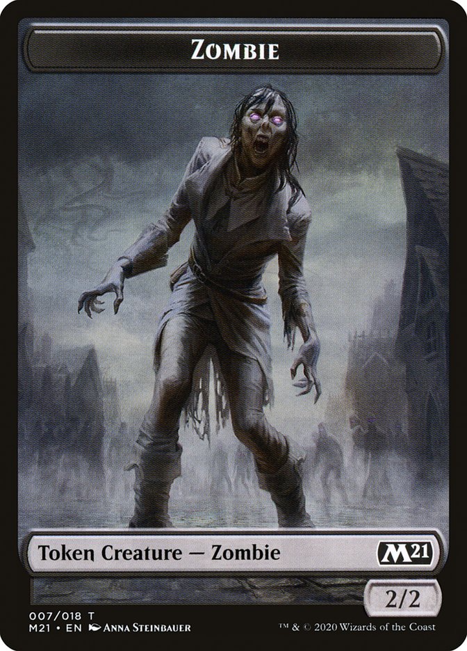 Cat (011) // Zombie Double-Sided Token [Core Set 2021 Tokens] | Clutch Gaming