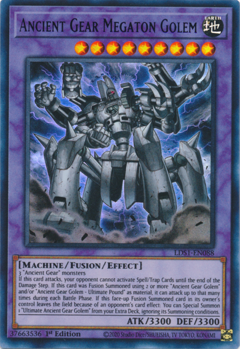 Ancient Gear Megaton Golem (Blue) [LDS1-EN088] Ultra Rare | Clutch Gaming