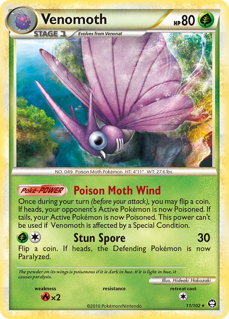 Venomoth (11/102) (Theme Deck Exclusive) [HeartGold & SoulSilver: Triumphant] | Clutch Gaming