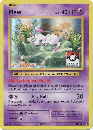 Mew (53/108) (League Promo 3rd Place) [XY: Evolutions] | Clutch Gaming