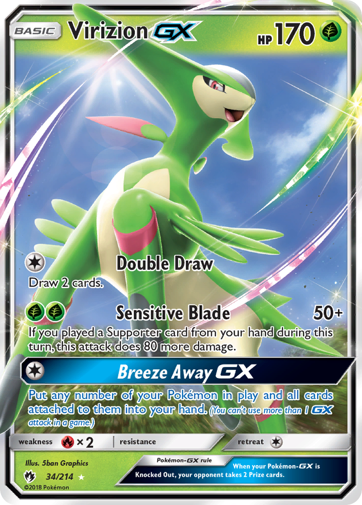 Virizion GX (34/214) [Sun & Moon: Lost Thunder] | Clutch Gaming