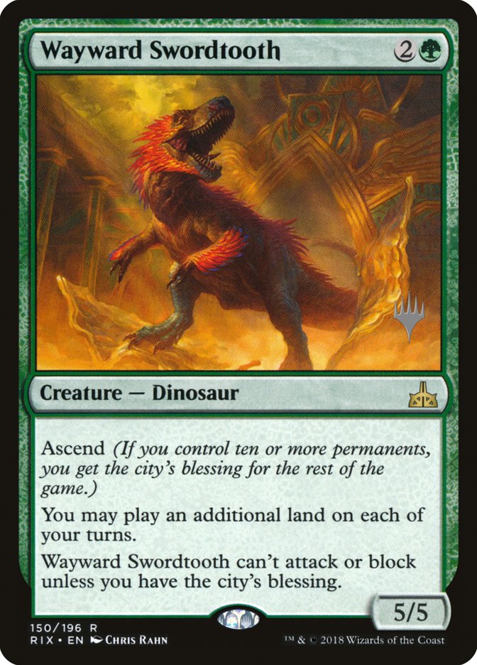 Wayward Swordtooth (Promo Pack) [Rivals of Ixalan Promos] | Clutch Gaming