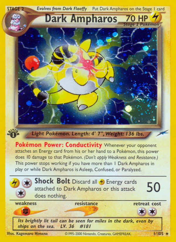 Dark Ampharos (1/105) [Neo Destiny 1st Edition] | Clutch Gaming