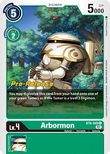 Arbormon [BT6-049] [Double Diamond Pre-Release Cards] | Clutch Gaming