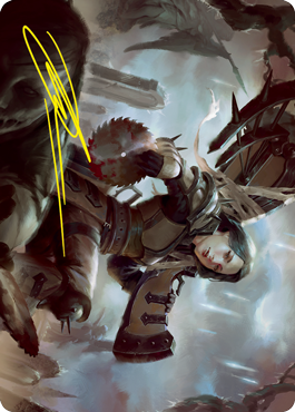 Sawblade Slinger Art Card (Gold-Stamped Signature) [Innistrad: Crimson Vow Art Series] | Clutch Gaming