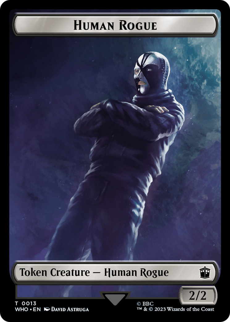 Human Rogue // Beast Double-Sided Token [Doctor Who Tokens] | Clutch Gaming