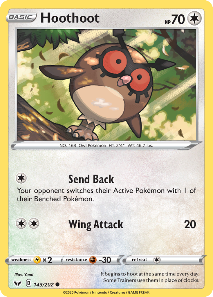 Hoothoot (143/202) [Sword & Shield: Base Set] | Clutch Gaming