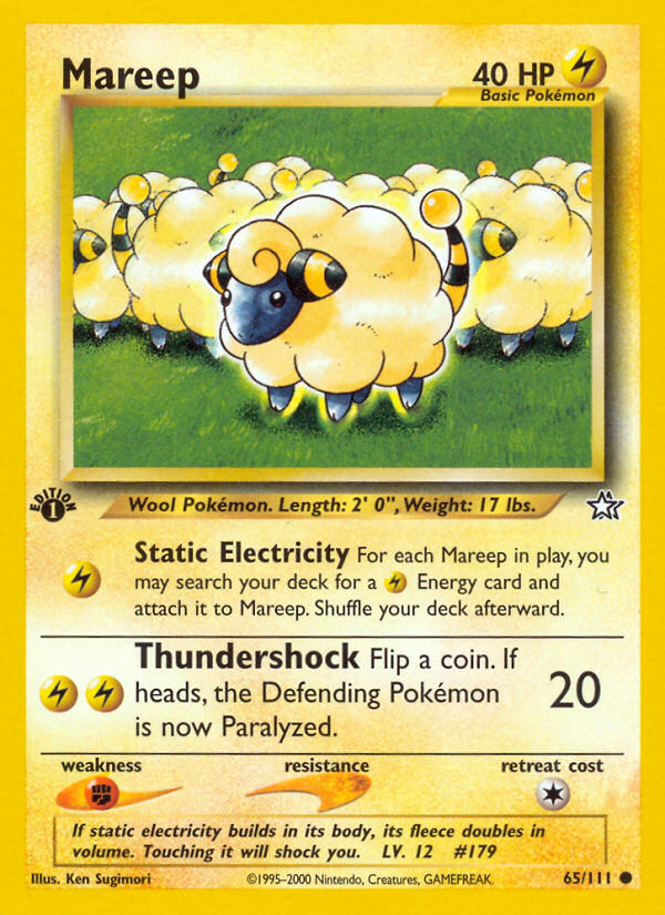 Mareep (65/111) [Neo Genesis 1st Edition] | Clutch Gaming