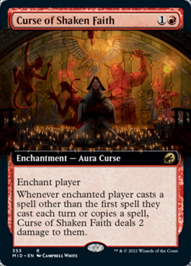 Curse of Shaken Faith (Extended Art) [Innistrad: Midnight Hunt] | Clutch Gaming