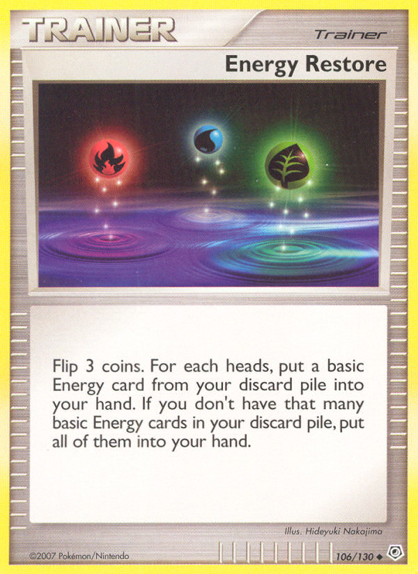 Energy Restore (106/130) [Diamond & Pearl: Base Set] | Clutch Gaming