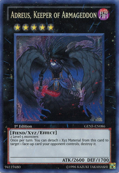 Adreus, Keeper of Armageddon [GENF-EN086] Secret Rare | Clutch Gaming