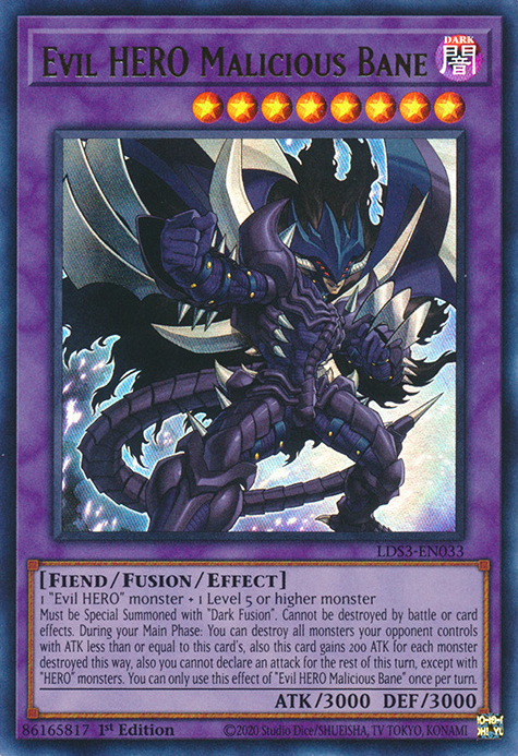 Evil HERO Malicious Bane [LDS3-EN033] Ultra Rare | Clutch Gaming