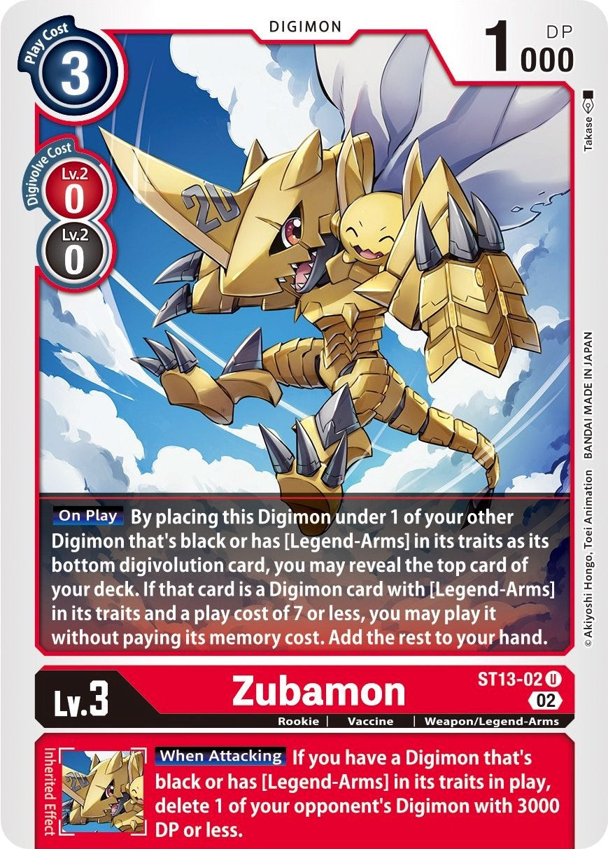 Zubamon [ST13-02] [Starter Deck: Ragnaloardmon] | Clutch Gaming