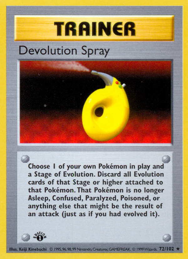 Devolution Spray (72/102) (Shadowless) [Base Set 1st Edition] | Clutch Gaming