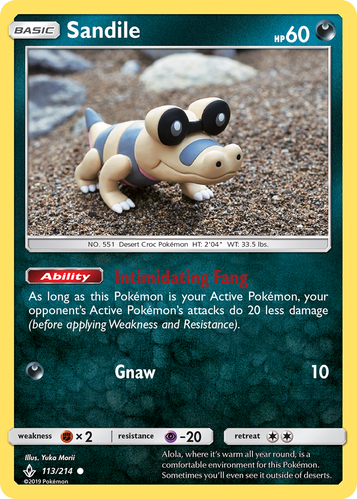 Sandile (113/214) [Sun & Moon: Unbroken Bonds] | Clutch Gaming