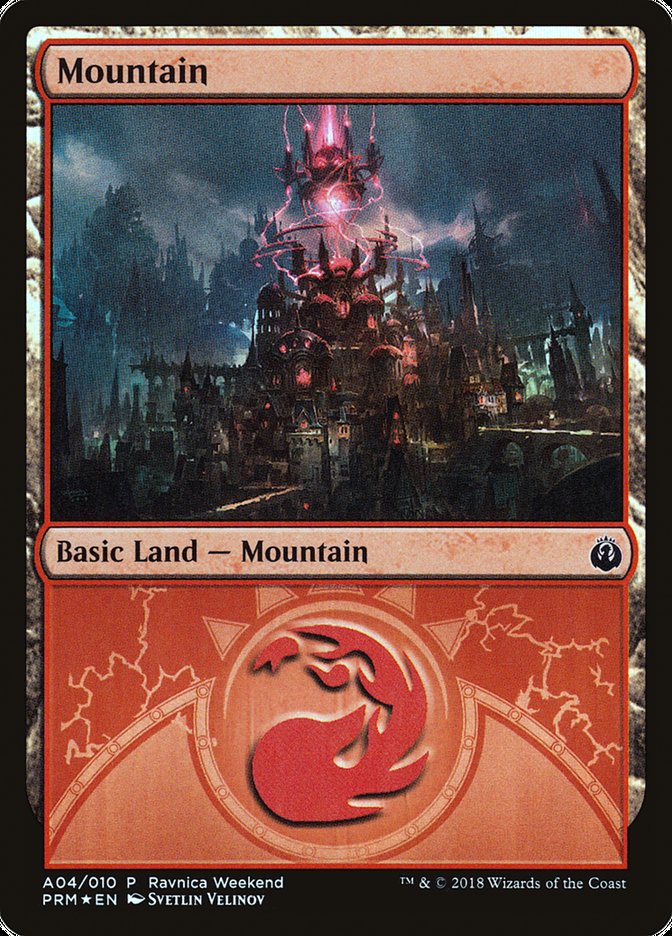 Mountain (A04) [Ravnica Allegiance Ravnica Weekend] | Clutch Gaming