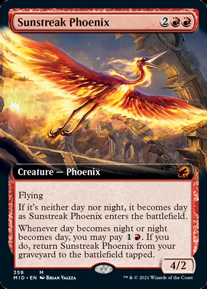 Sunstreak Phoenix (Extended Art) [Innistrad: Midnight Hunt] | Clutch Gaming