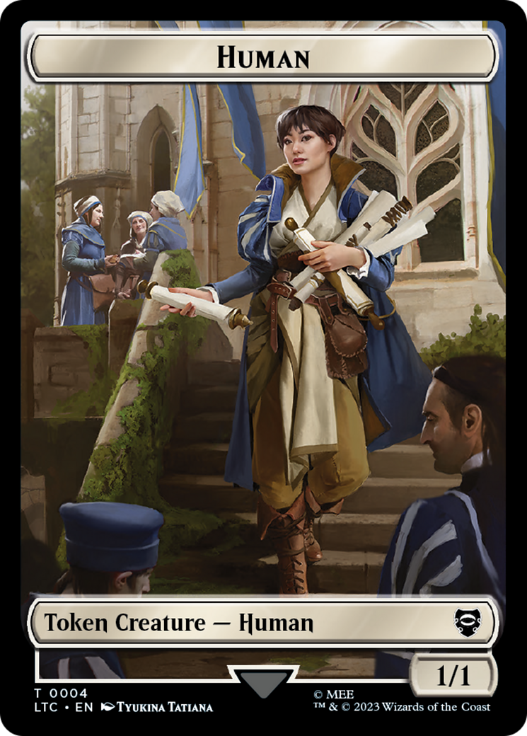 Human Knight // Human Double-Sided Token [The Lord of the Rings: Tales of Middle-Earth Commander Tokens] | Clutch Gaming