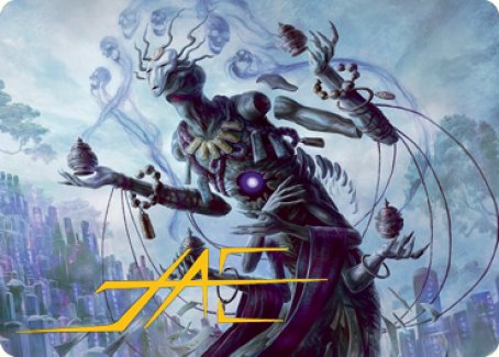 Myojin of Grim Betrayal Art Card (Gold-Stamped Signature) [Kamigawa: Neon Dynasty Art Series] | Clutch Gaming