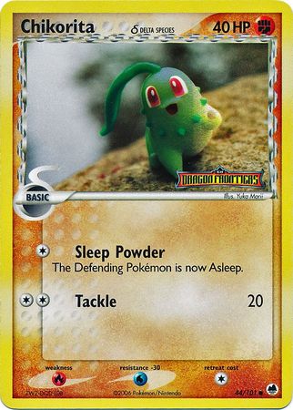 Chikorita (44/101) (Delta Species) (Stamped) [EX: Dragon Frontiers] | Clutch Gaming