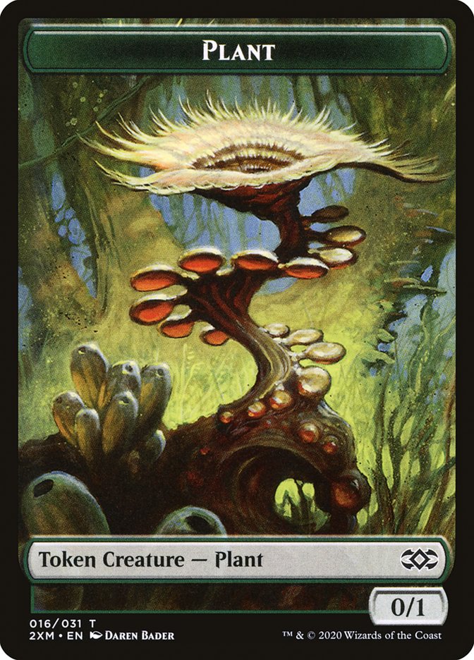 Elf Warrior // Plant Double-Sided Token [Double Masters Tokens] | Clutch Gaming