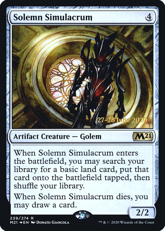 Solemn Simulacrum [Core Set 2021 Prerelease Promos] | Clutch Gaming